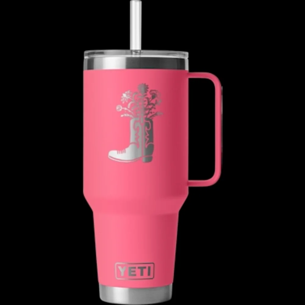 YETI Pink 48oz Rambler with Straw